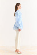 Ruffle Detail Glitter Polka Dot Shirt