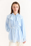 Ruffle Detail Glitter Polka Dot Shirt