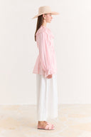 Ruffle Detailed Glittery Polka Dot Shirt