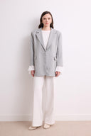 Ruffled Sleeve Blazer Jacket
