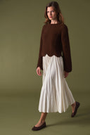 Wave Openwork Knit Sweater