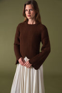 Wave Openwork Knit Sweater
