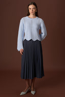 Wave Openwork Knit Sweater