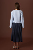 Wave Openwork Knit Sweater