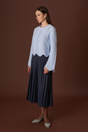 Wave Openwork Knit Sweater