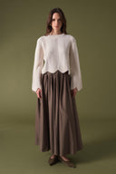 Wave Openwork Knit Sweater