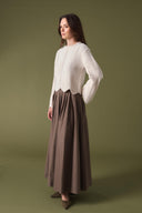 Wave Openwork Knit Sweater