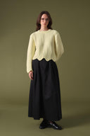 Wave Openwork Knit Sweater