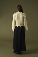 Wave Openwork Knit Sweater