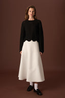 Wave Openwork Knit Sweater