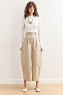 Wide Leg Gabardine Trousers