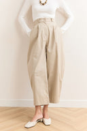 Wide Leg Gabardine Trousers