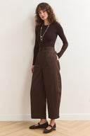 Wide Leg Gabardin Pantolon