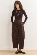 Wide Leg Gabardin Pantolon
