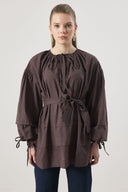 Shirt with Wide-Ribbed Collar and Trim