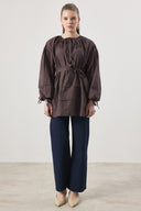Shirt with Wide-Ribbed Collar and Trim