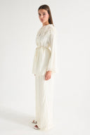 Lace Collar Detail Trouser Set