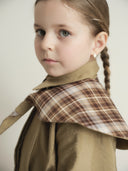 Plaid Collar Pleated Waist Cotton Set