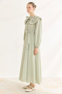 Dacron Dress with Embroidered Collar