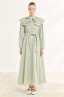 Dacron Dress with Embroidered Collar