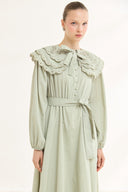 Dacron Dress with Embroidered Collar