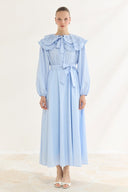 Dacron Dress with Embroidered Collar