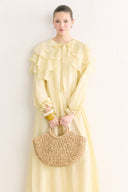 Rhinestone Collar Ruffle Dress