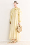 Rhinestone Collar Ruffle Dress