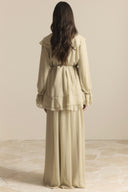 Chiffon Set with Ruffled Collar and Sleeves