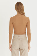 Mock Neck Sweater - Camel