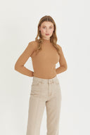 Mock Neck Sweater - Camel