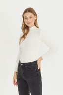 Mock Neck Sweater - Ecru