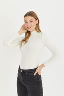 Mock Neck Sweater - Ecru