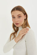 Mock Neck Sweater - Ecru