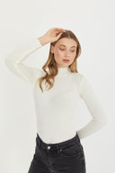 Mock Neck Sweater - Ecru