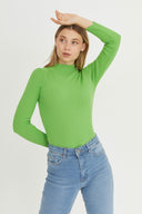 Mock Neck Sweater - apple green