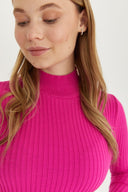 Mock Neck Sweater - Fuchsia