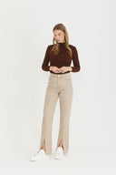 Mock Neck Sweater - Brown