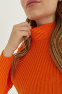 Mock Neck Sweater - Orange