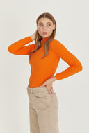 Mock Neck Sweater - Orange
