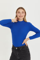 Mock Neck Sweater - royal blue