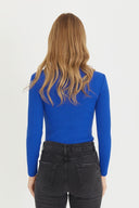Mock Neck Sweater - royal blue