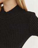 Mock Neck Sweater - Black