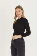 Mock Neck Sweater - Black