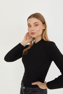 Mock Neck Sweater - Black