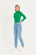 Mock Neck Sweater - Green