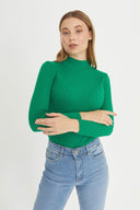 Mock Neck Sweater - Green