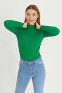 Mock Neck Sweater - Green