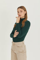 Mock Neck Sweater - Emerald