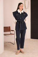 Yelekli Denim Pantolonlu Takım